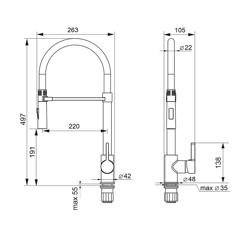 Смеситель для кухни Ulgran (Улгран) U-024-345, шоколад