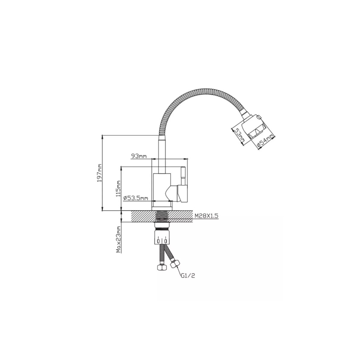 Смеситель для кухни Эверест (Everest) B58-2016M черный