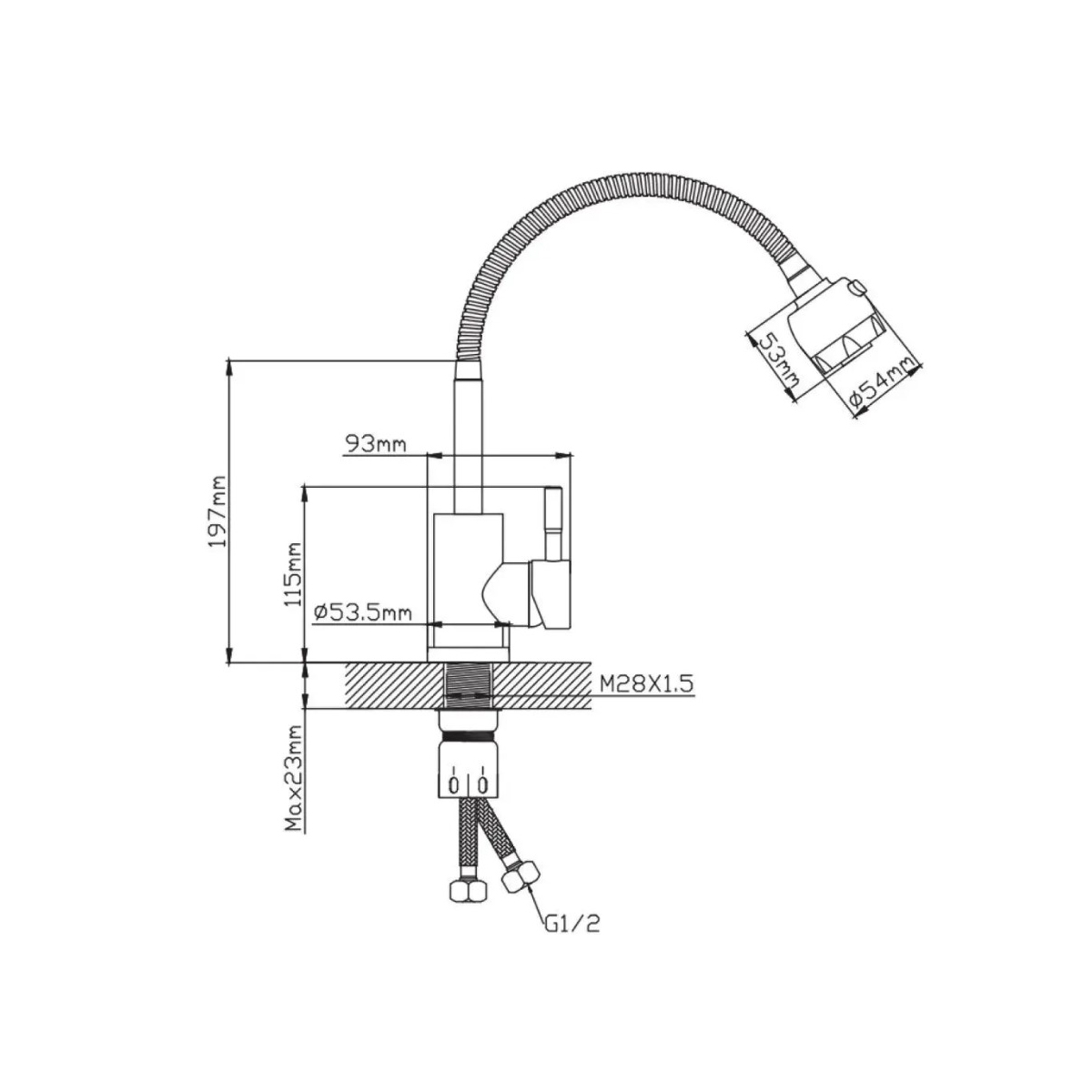 Смеситель для кухни Эверест (Everest) B58-201M хром