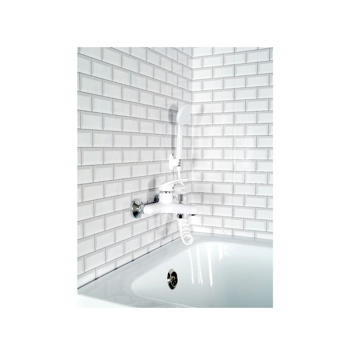 Смеситель для ванны Эверест (Everest) B30-033 белый,хром