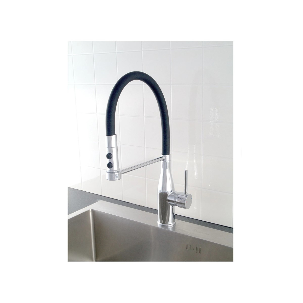 Смеситель для кухни Diadonna (Диадона) D60-0003 хром,чёрный