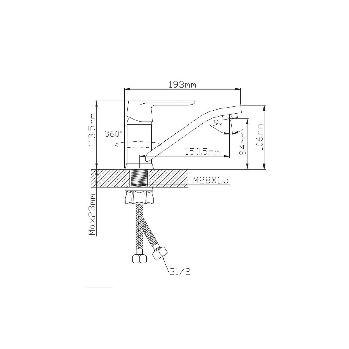 Смеситель для кухни Diadonna (Диадона) D82-448118G матовое золото