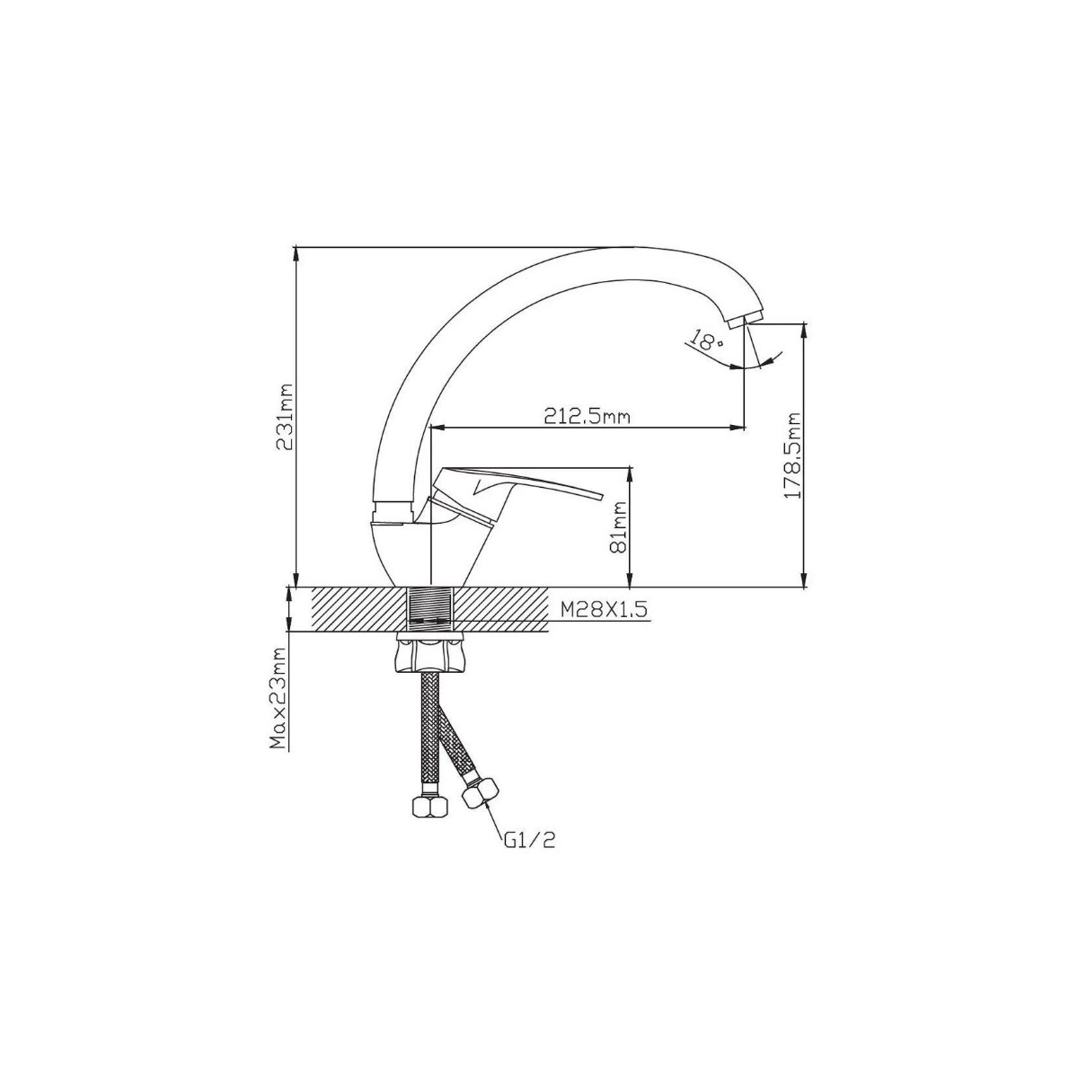 Смеситель для кухни Diadonna (Диадона) D124-59SW белый гранит