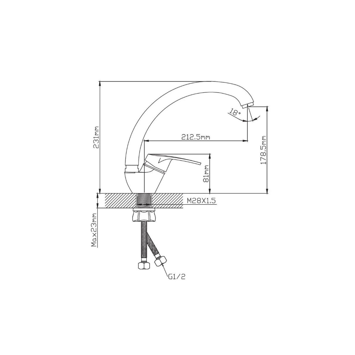 Смеситель для кухни Diadonna (Диадона) D124-59SM бежевый гранит