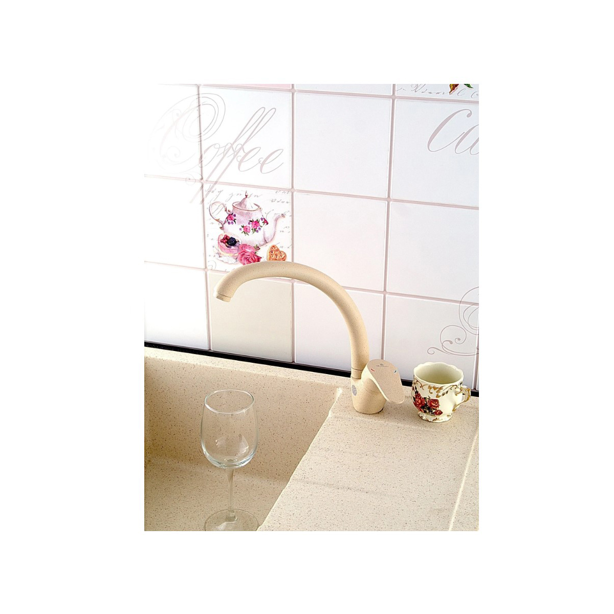 Смеситель для кухни Diadonna (Диадона) D124-59SM бежевый гранит