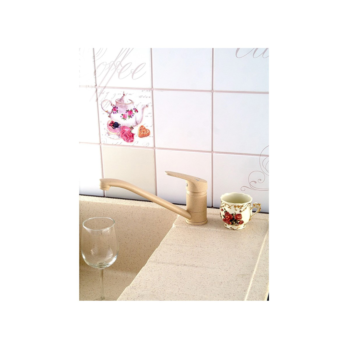 Смеситель для кухни Diadonna (Диадона) D124-49SM бежевый гранит