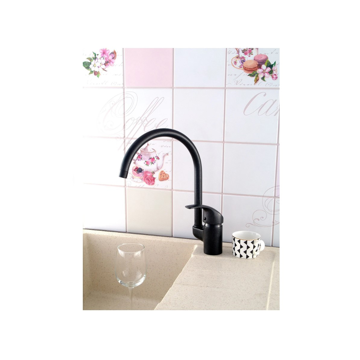 Смеситель для кухни Diadonna (Диадона) D102-70SH черный гранит