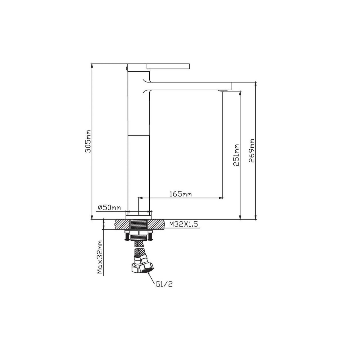 Смеситель для раковины Diadonna (Диадона) D172-13 хром
