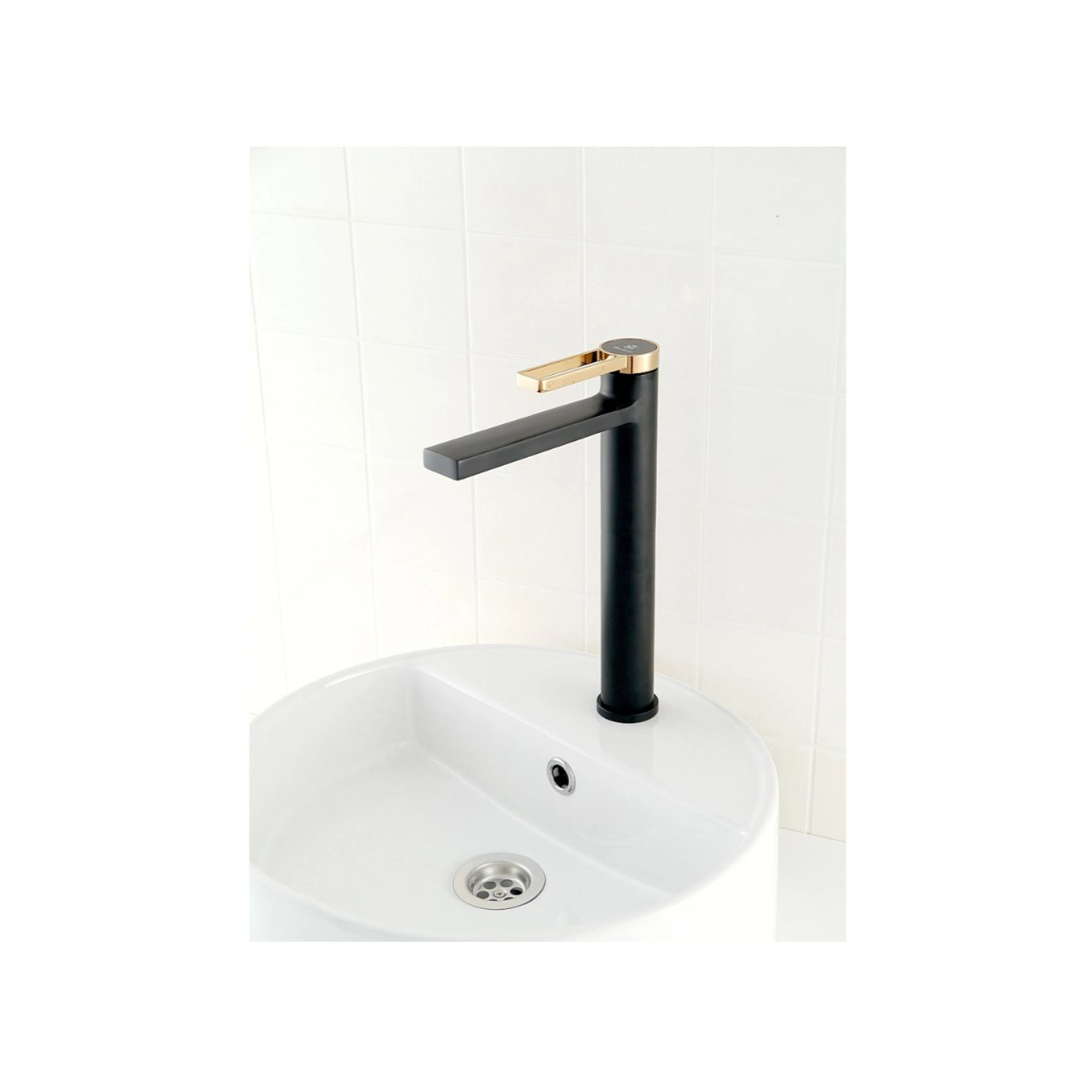 Смеситель для раковины Diadonna (Диадона) D172-13BL черный,розовое золото