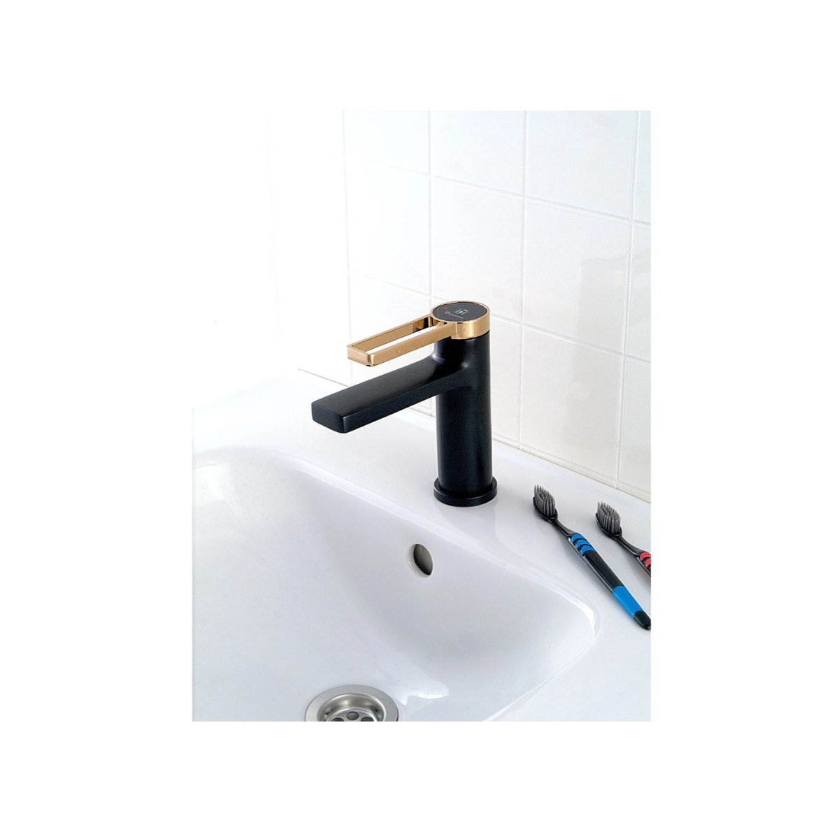 Смеситель для раковины Diadonna (Диадона) D172-10BL черный,розовое золото