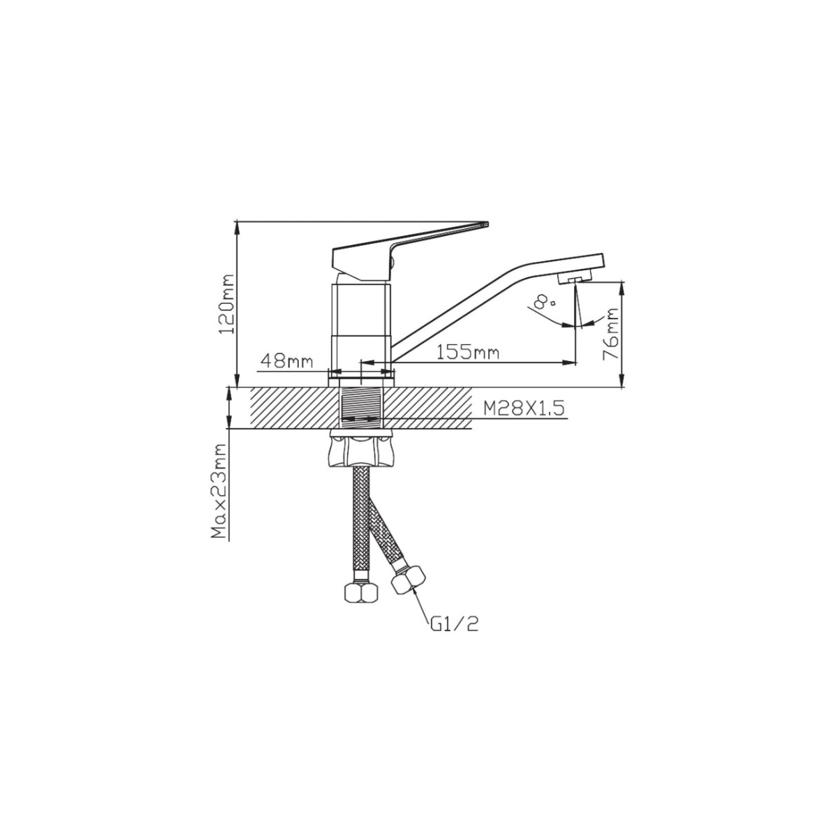 Смеситель для раковины Diadonna (Диадона) D170-48W белый