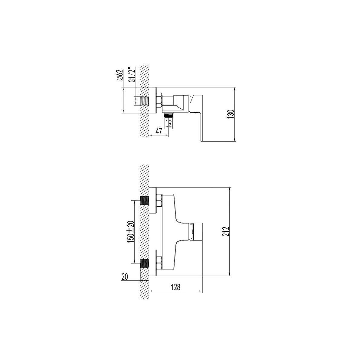 Смеситель для душа с полным душевым набором Azario (Азарио) Eddie AZ-WQY338207PA черный