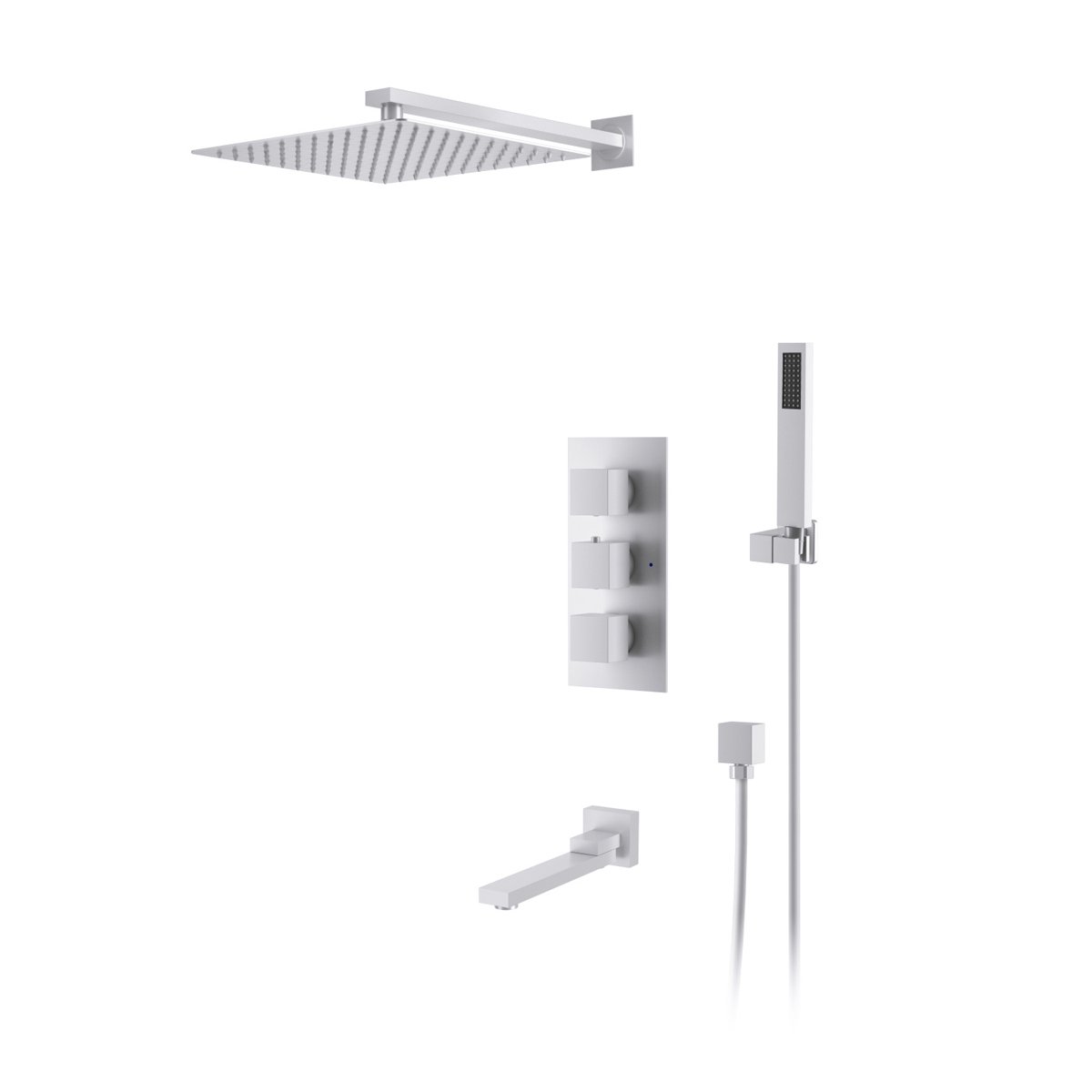 Душевая система для ванны и душа DK (ДК) Bayern.Liszt DA2515608A04 встраиваемая термостатический с изливом, матовый белый