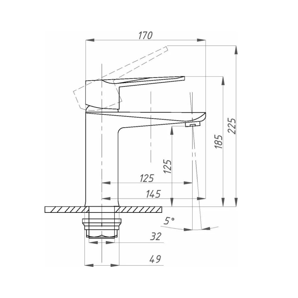 Смеситель для раковины ПСМ-Профсан (Profan) PSM-300-5 STEEL тип См-УмОЦБА никель