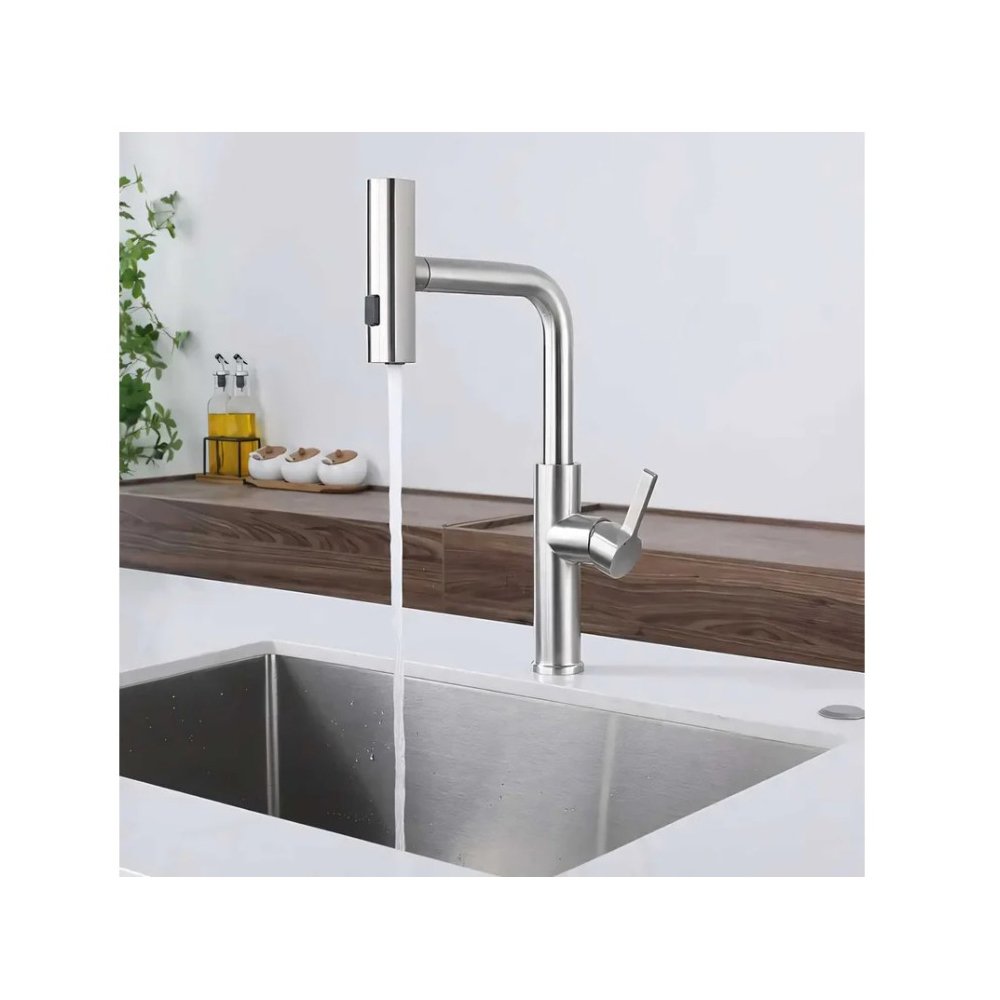 Смеситель для кухни ПСМ-Профсан (Profan) STEEL с выдвижной лейкой (PSM-300-96 ) нержавеющая сталь