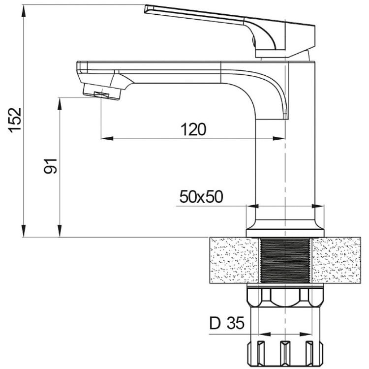 Смеситель для раковины  Sole Abrau S011B черный