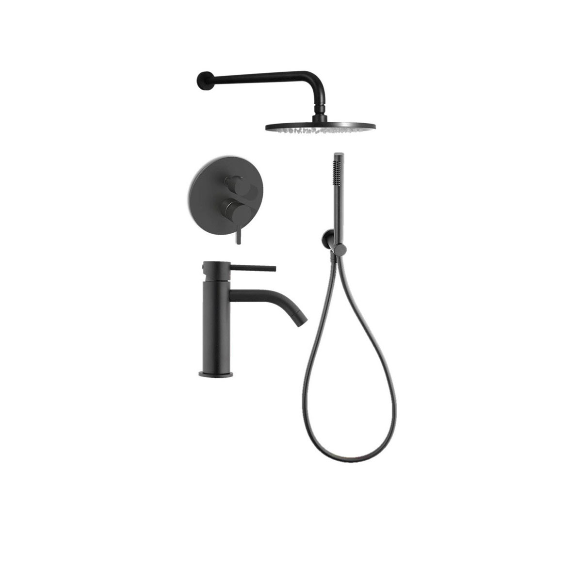 Смеситель для раковины Paffoni (Паффони) Light KITLIG018NO071, черный матовый