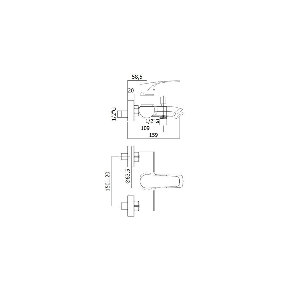 Смеситель для ванны Paffoni (Паффони) Lime LM022CR, хром