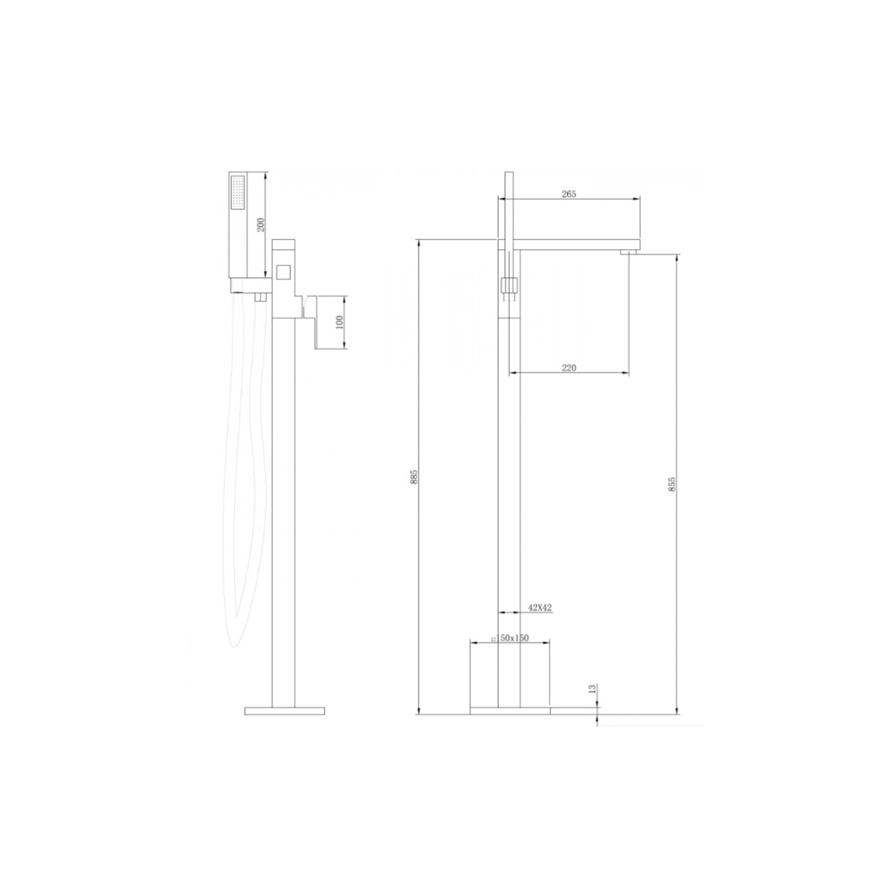 Смеситель Abber (Аббер) Daheim AF8215W напольный, белый матовый