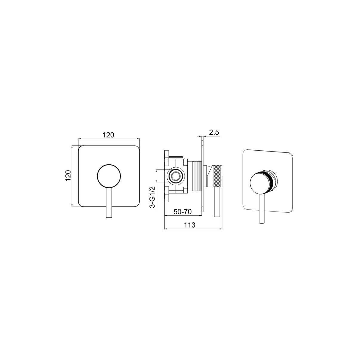 Смеситель для душа Allen Brau (Аллен Брау) Priority 5.31012-BN с внутренней частью, брашированный никель