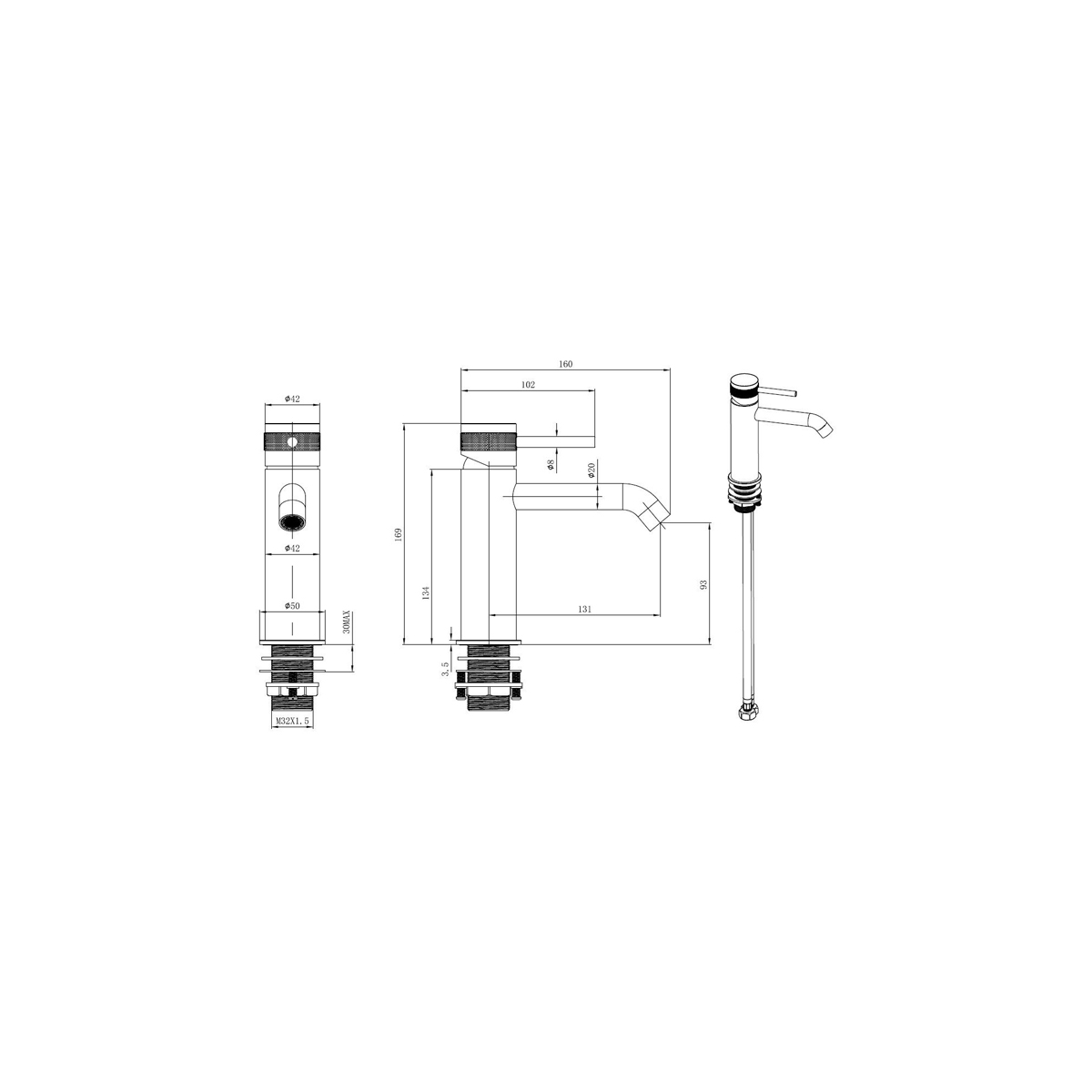 Смеситель для раковины Allen Brau (Аллен Брау) Priority 5.31A01-BN, брашированный никель