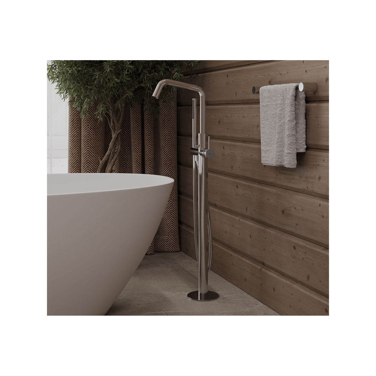 Смеситель для ванны Allen Brau (Аллен Брау) Priority 5.31008-MG с внутренней частью, брашированный графит