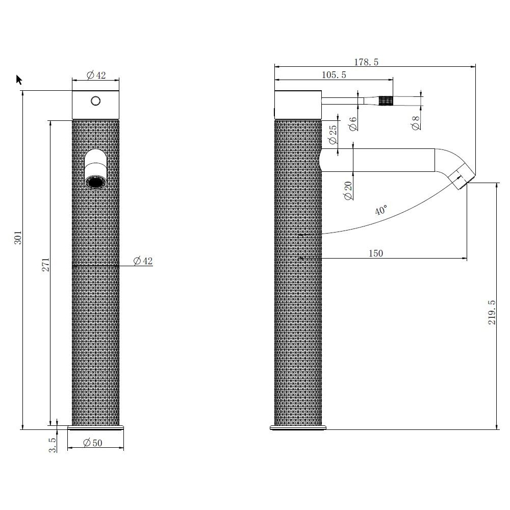 Смеситель для раковины Allen Brau (Аллен Брау) Priority 5.31С02-MG, брашированный графит