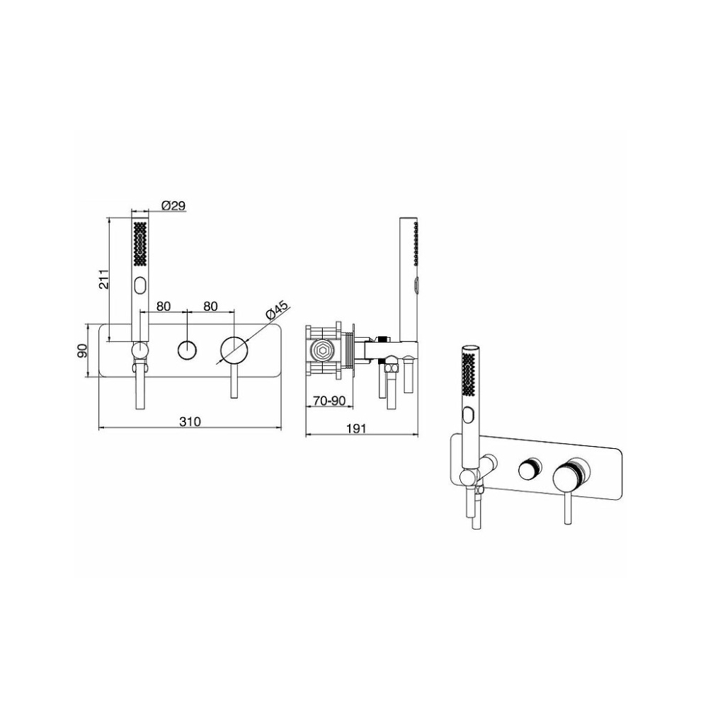 Смеситель для душа Allen Brau (Аллен Брау) Priority 5.31009-00 с внутренней частью, хром