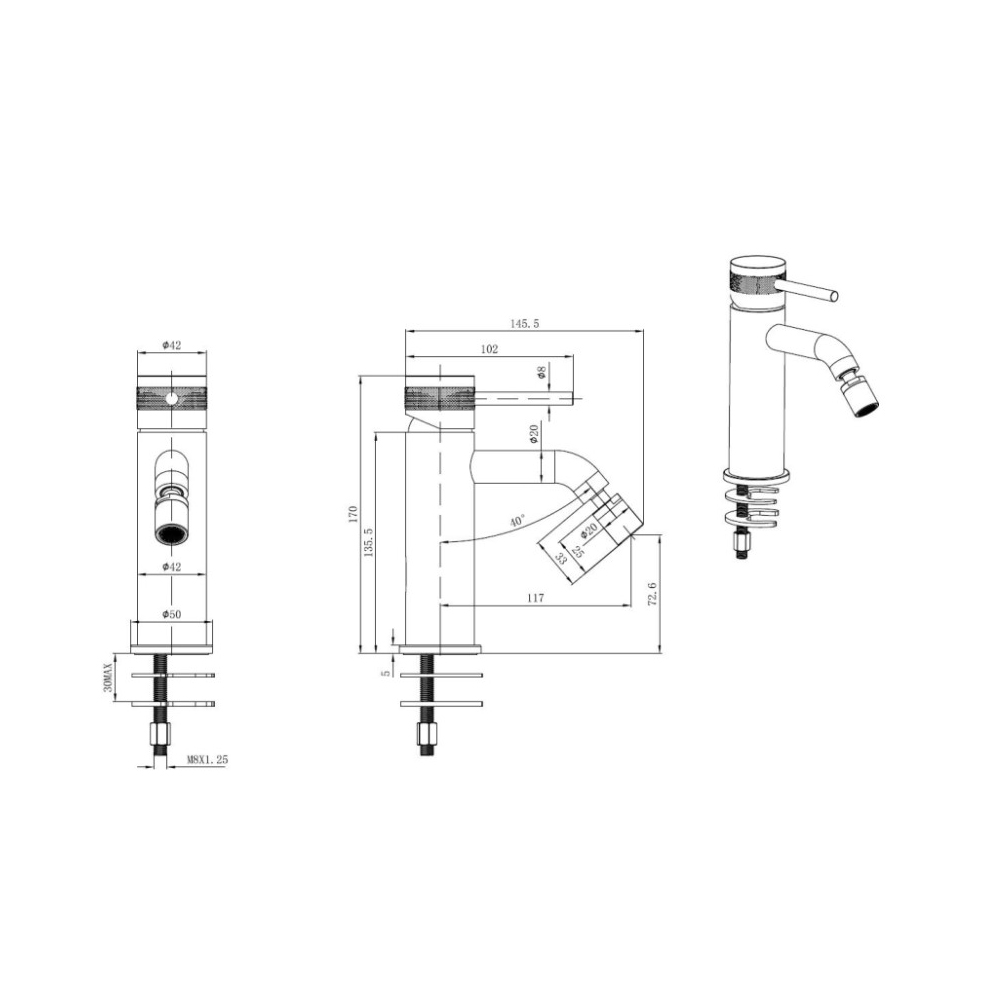 Смеситель для биде Allen Brau (Аллен Брау) Priority 5.31A04-00, хром
