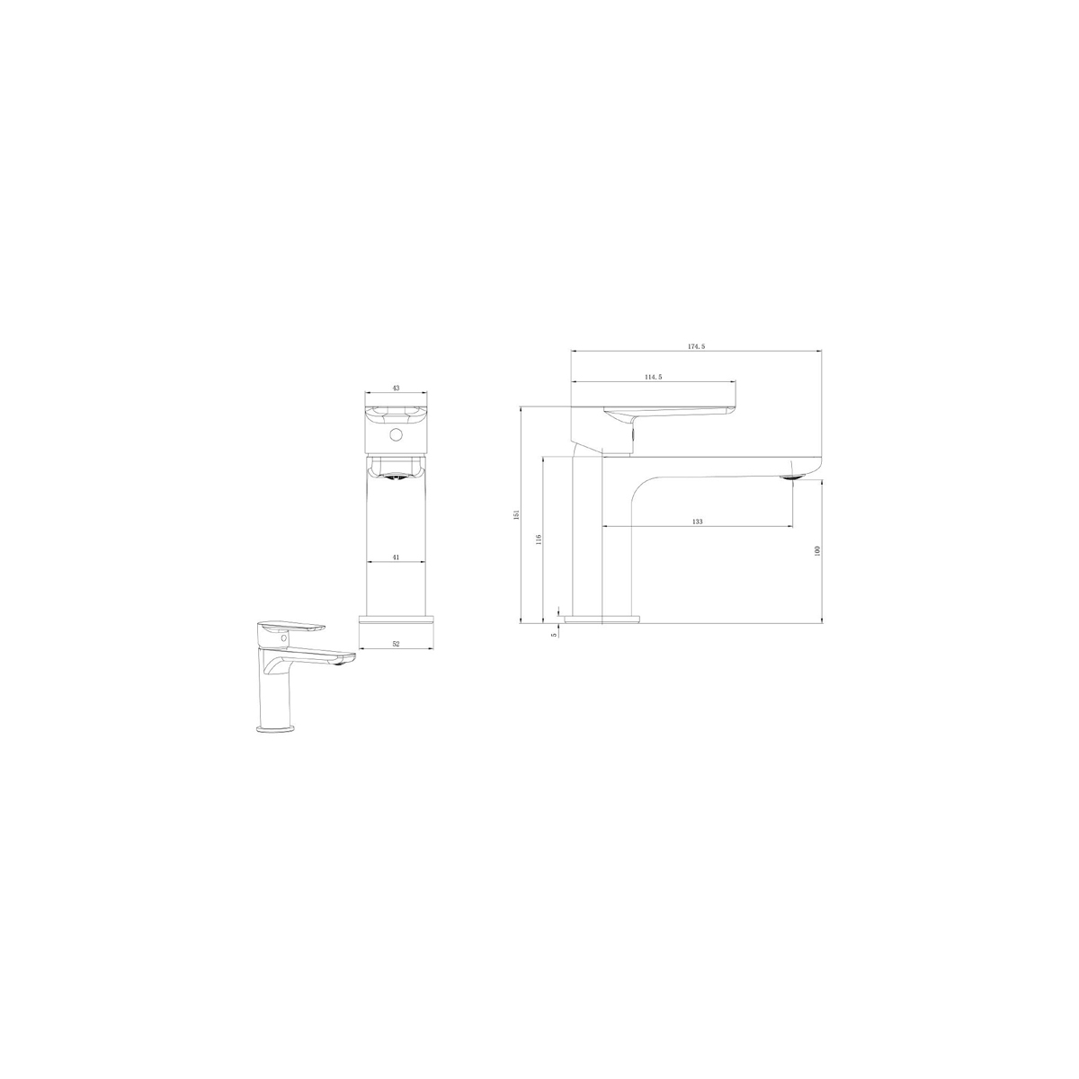Смеситель для раковины Allen Brau (Аллен Брау) Eclipse 5.E1A01-31 черный матовый