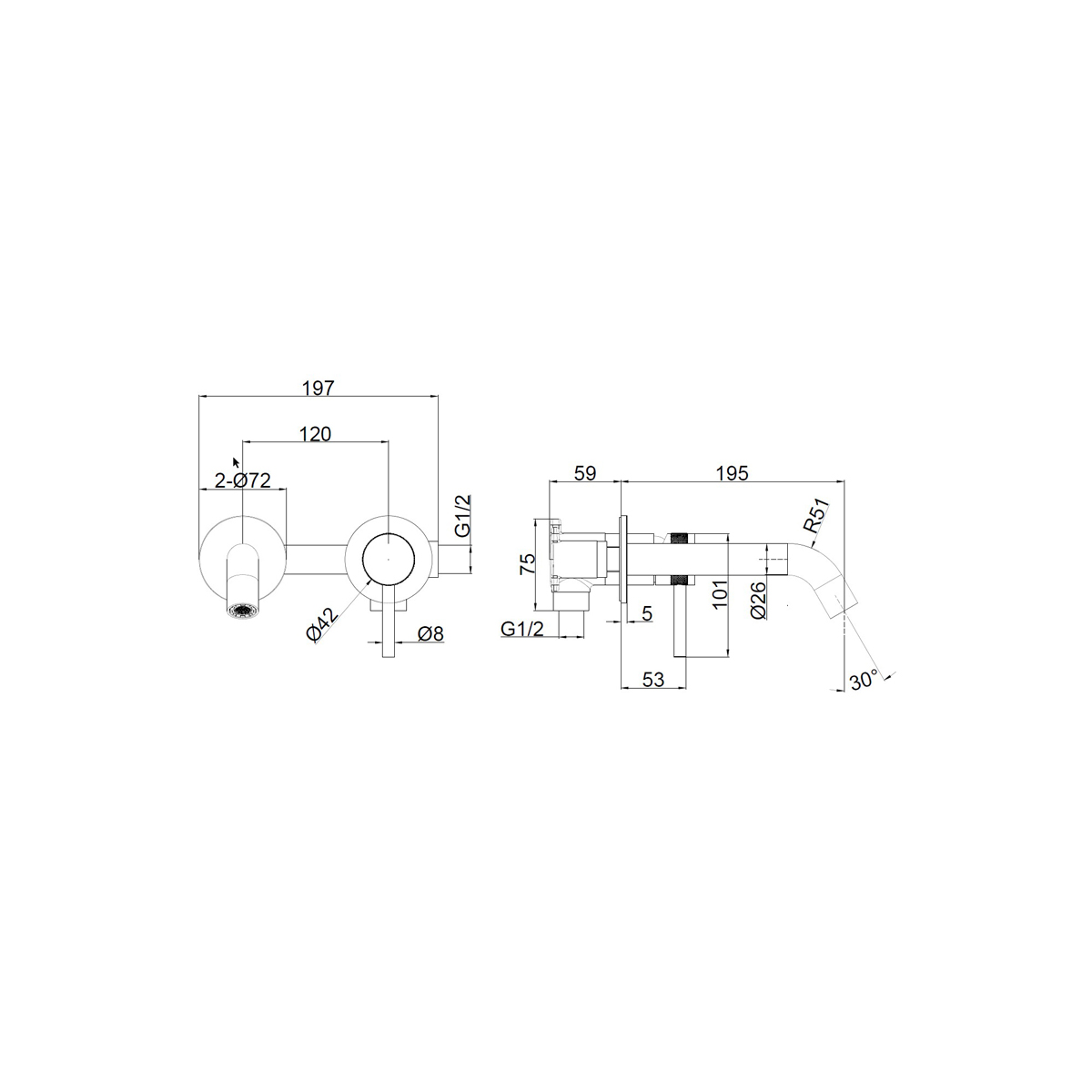 Смеситель для раковины Allen Brau (Аллен Брау) Priority 5.31030-31 с внутренней частью, черный матовый