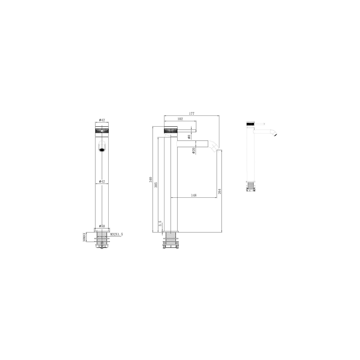 Смеситель для раковины Allen Brau (Аллен Брау) Priority 5.31A02-31, черный матовый
