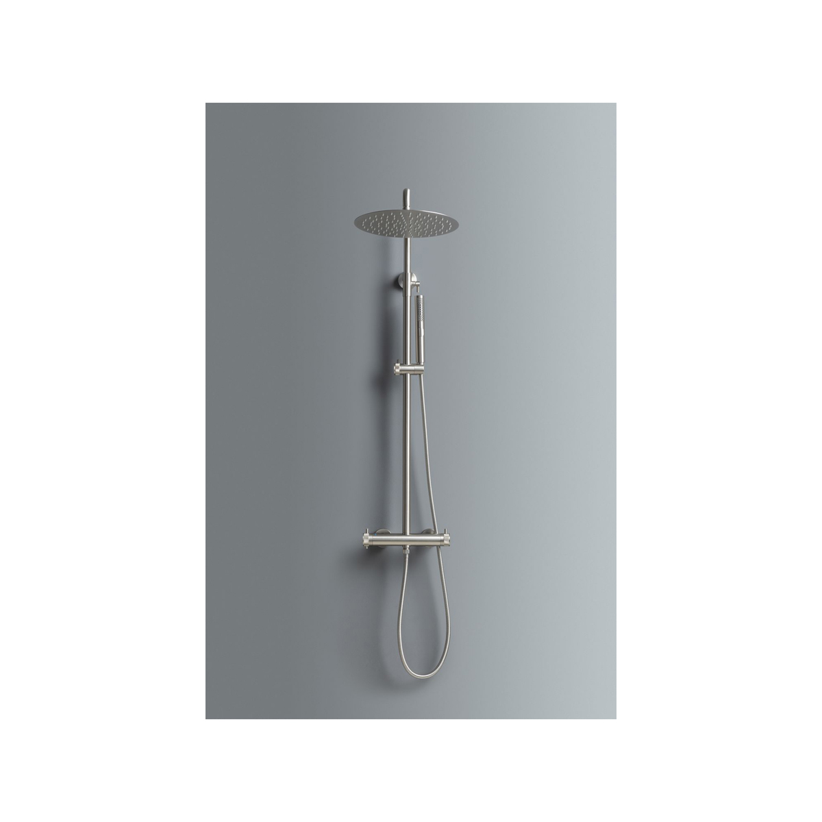 Душевая стойка Allen Brau (Аллен Брау) Fantasy 5.11001-BN со смесителем и термостатом, брашированный никель