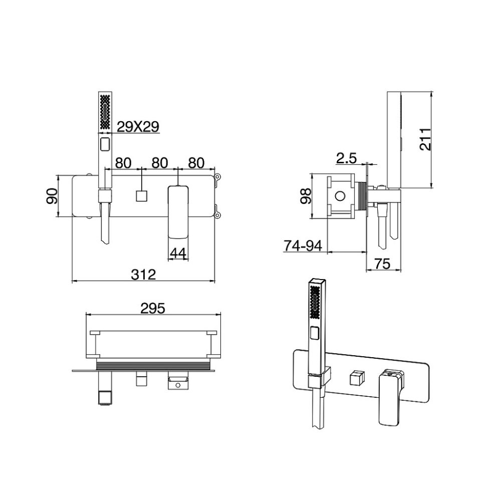 Смеситель для душа Allen Brau (Аллен Брау) Infinity 5.21011-00 с внутренней частью, хром