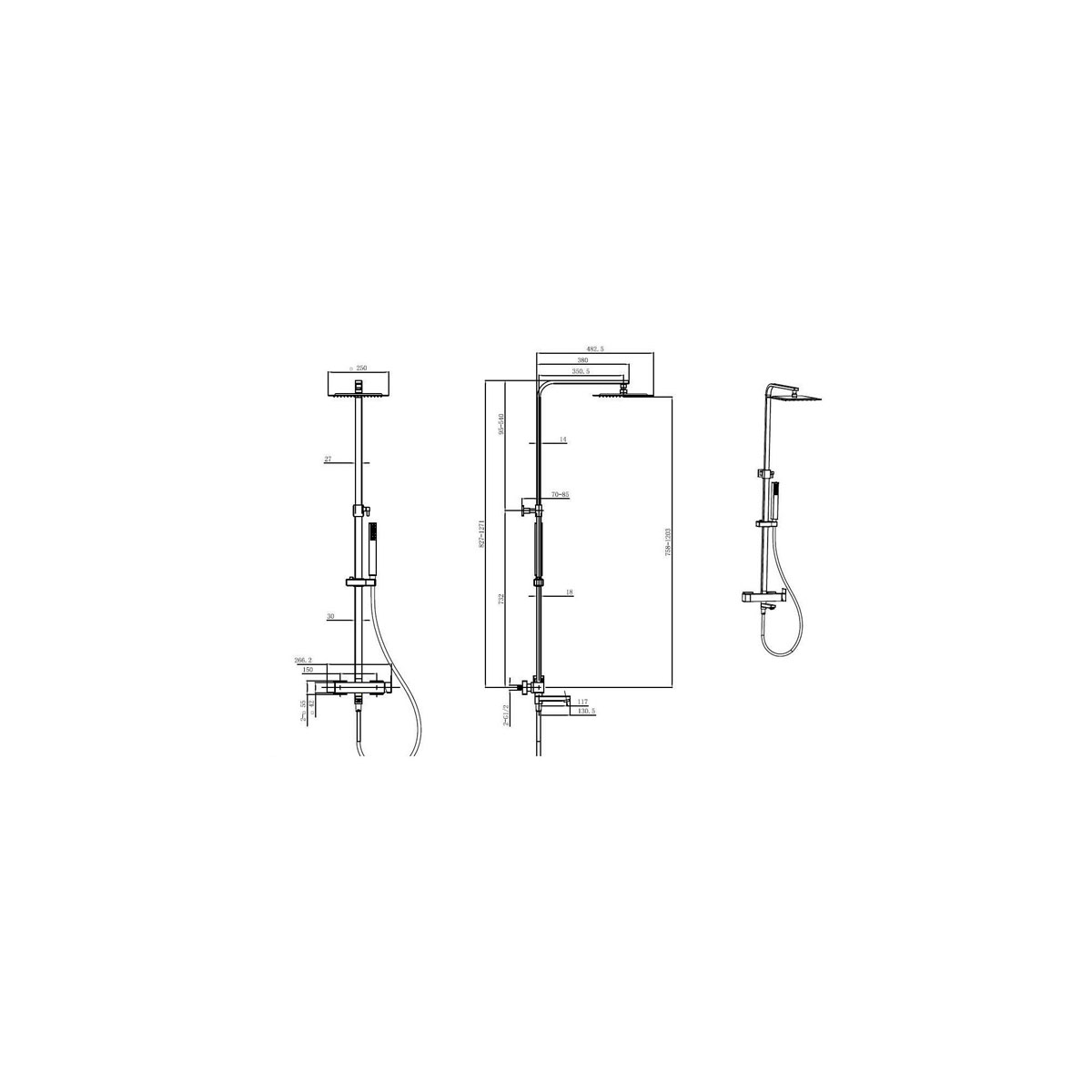 Душевая стойка Allen Brau (Аллен Брау) Infinity 5.21029-00 со смесителем, хром