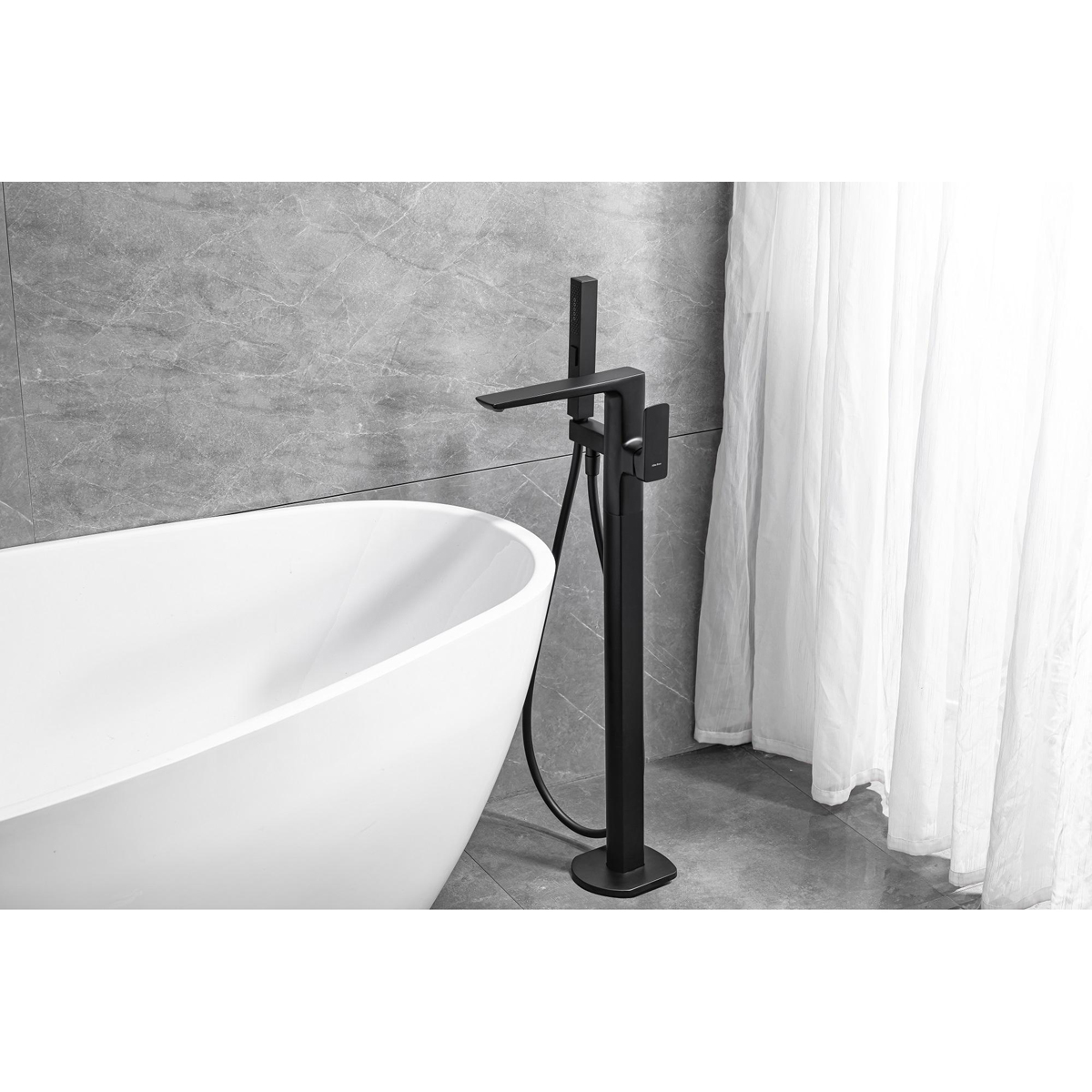 Смеситель для ванны Allen Brau (Аллен Брау) Infinity 5.21009-31 с внутренней частью, черный матовый