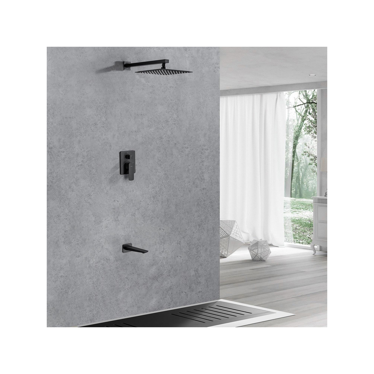 Смеситель для душа Allen Brau (Аллен Брау) Infinity 5.21014-31 с внутренней частью, черный матовый