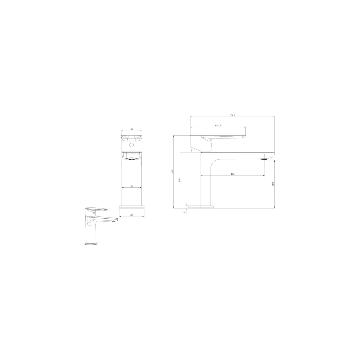 Смеситель для раковины Allen Brau (Аллен Брау) Eclipse 5.E1A01-00 хром