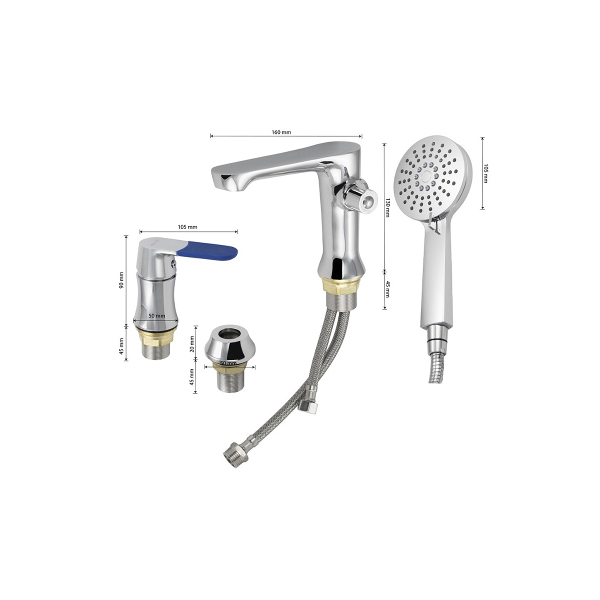 Смеситель для ванны Brimix (Бримикс) 7090, хром