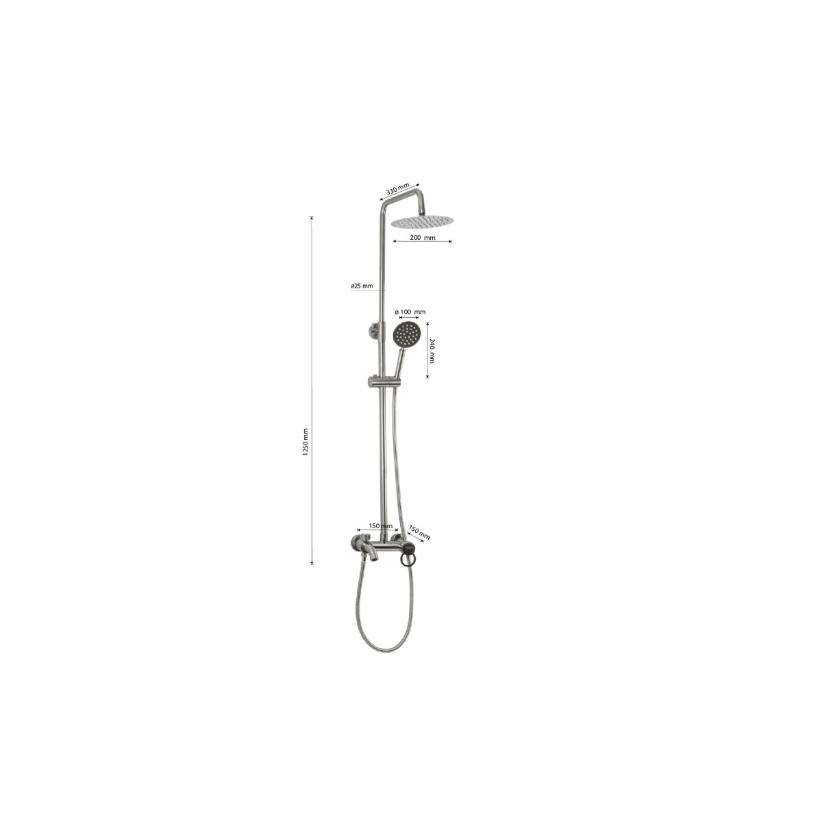 Душевая стойка Brimix (Бримикс) 3085, сатин