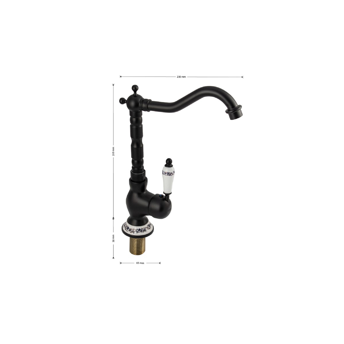 Смеситель для кухни Brimix (Бримикс) 1533, черный