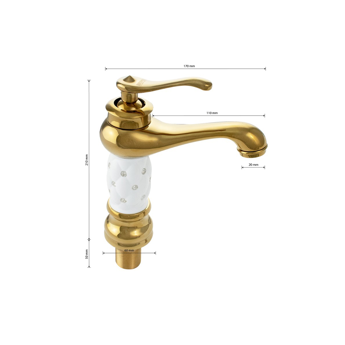 Смеситель для раковины Brimix (Бримикс) 122, золото