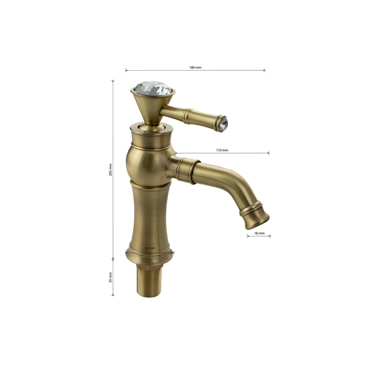 Смеситель для раковины Brimix (Бримикс) 152, бронза