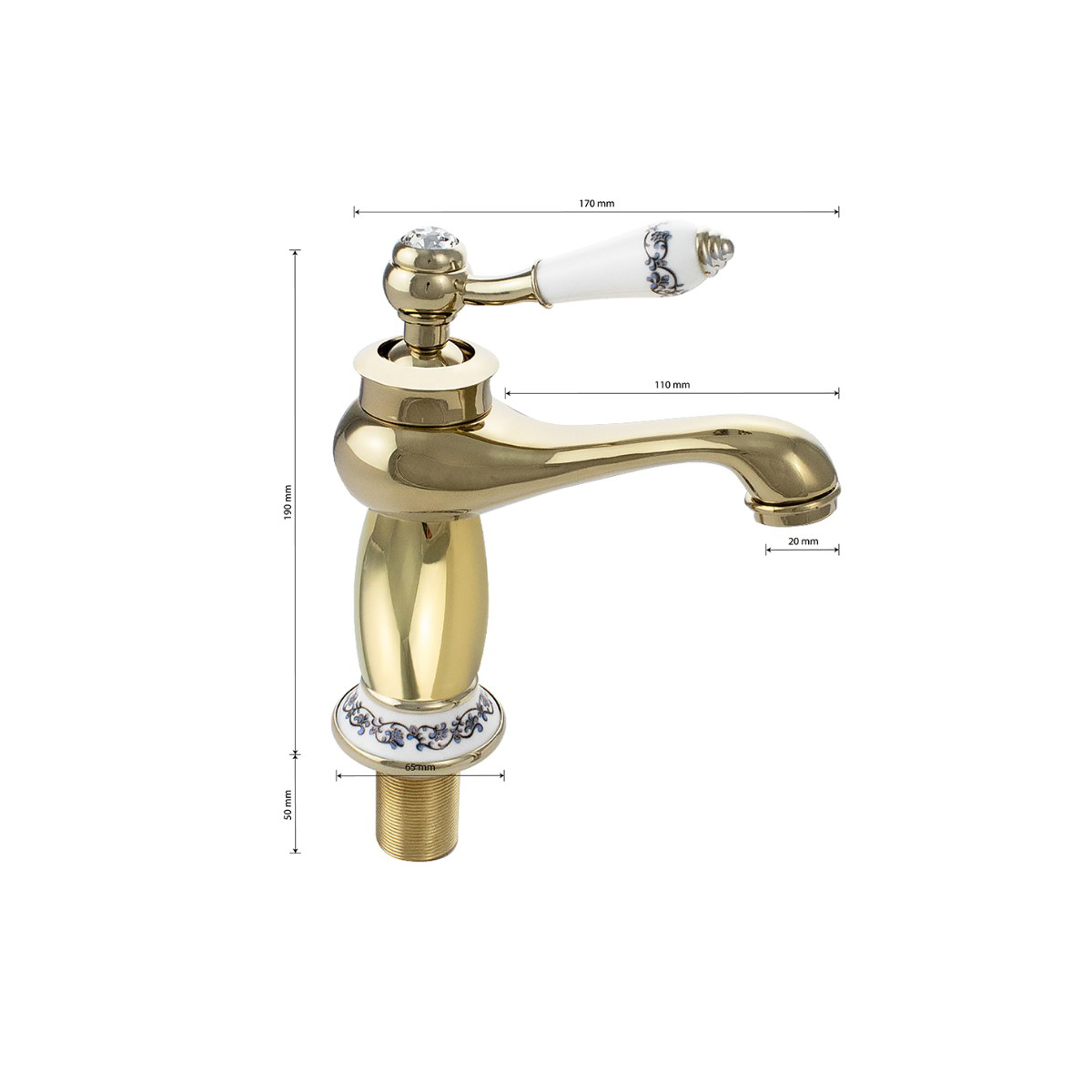 Смеситель для раковины Brimix (Бримикс) 121, золото