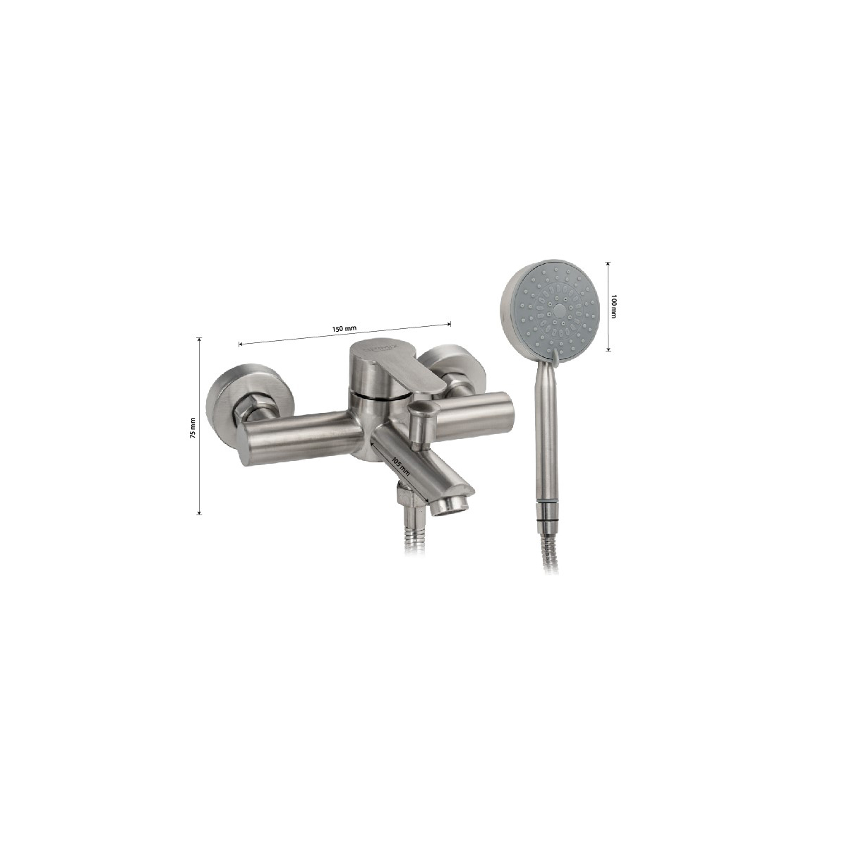 Смеситель для ванны Brimix (Бримикс) 9394, сатин