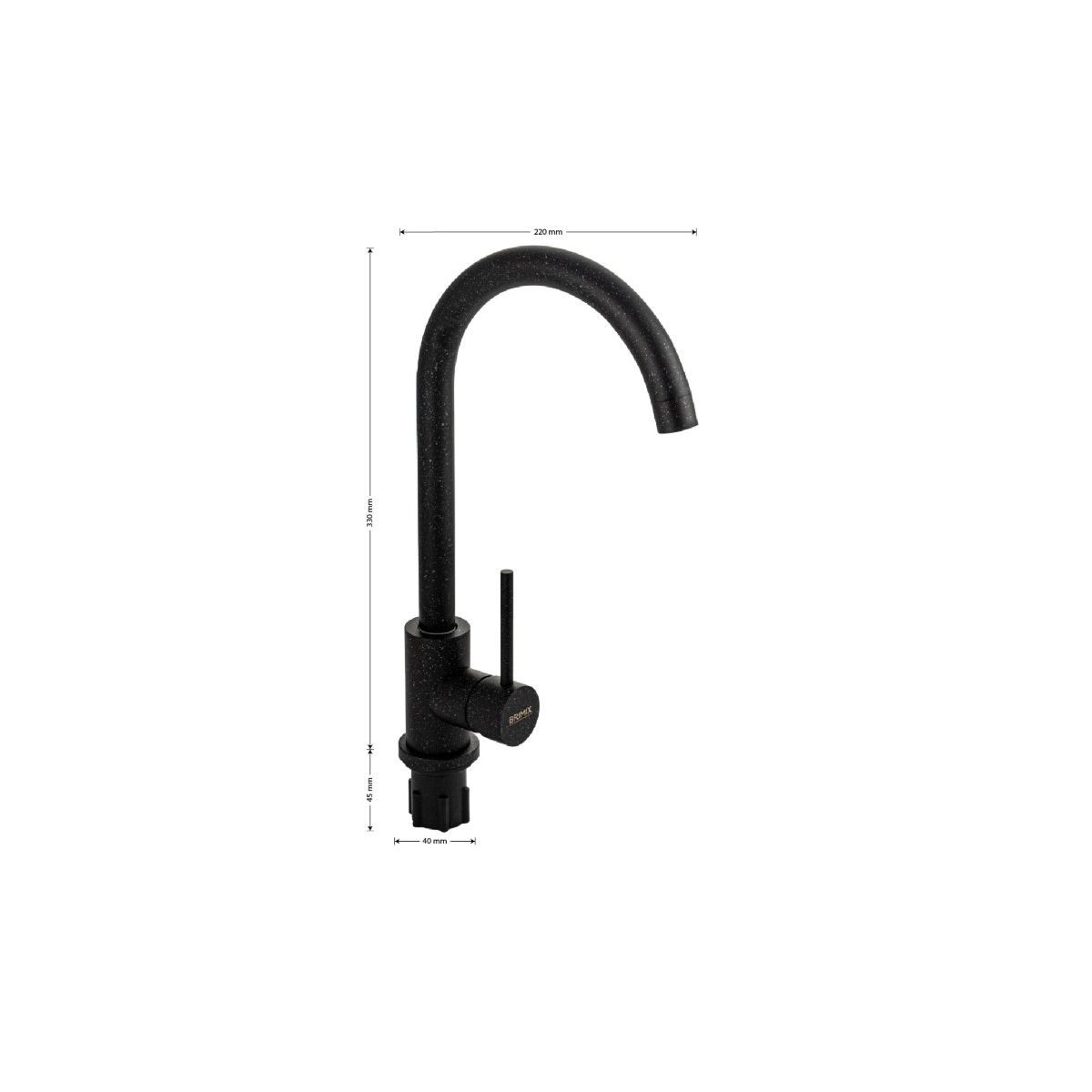 Смеситель для кухни Brimix (Бримикс) 9308, черный камень