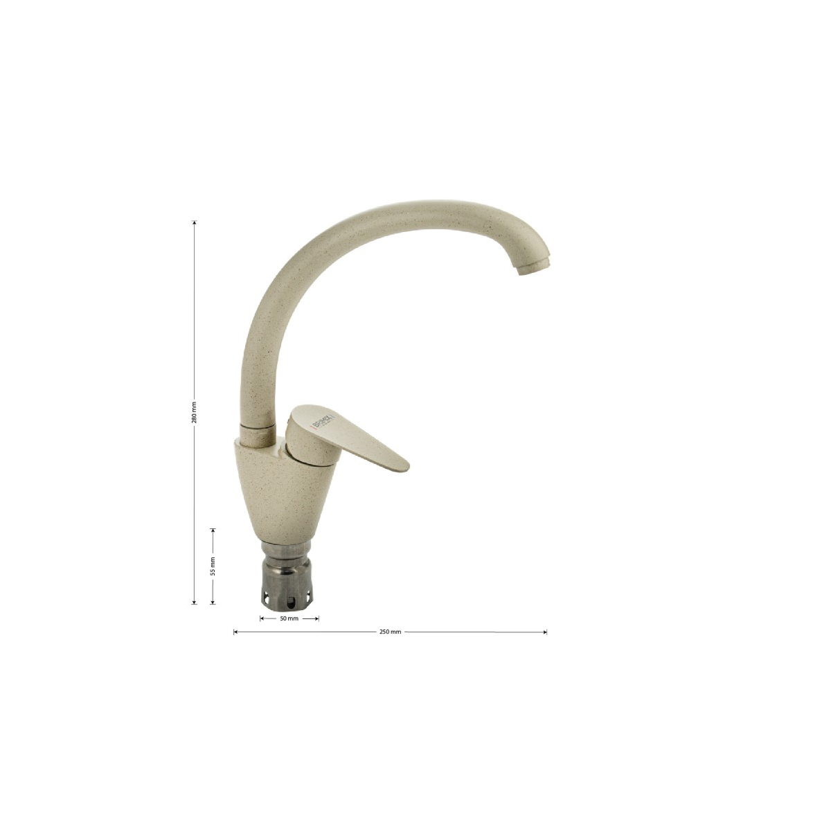 Смеситель для кухни Brimix (Бримикс) 1089, темно-бежевый камень