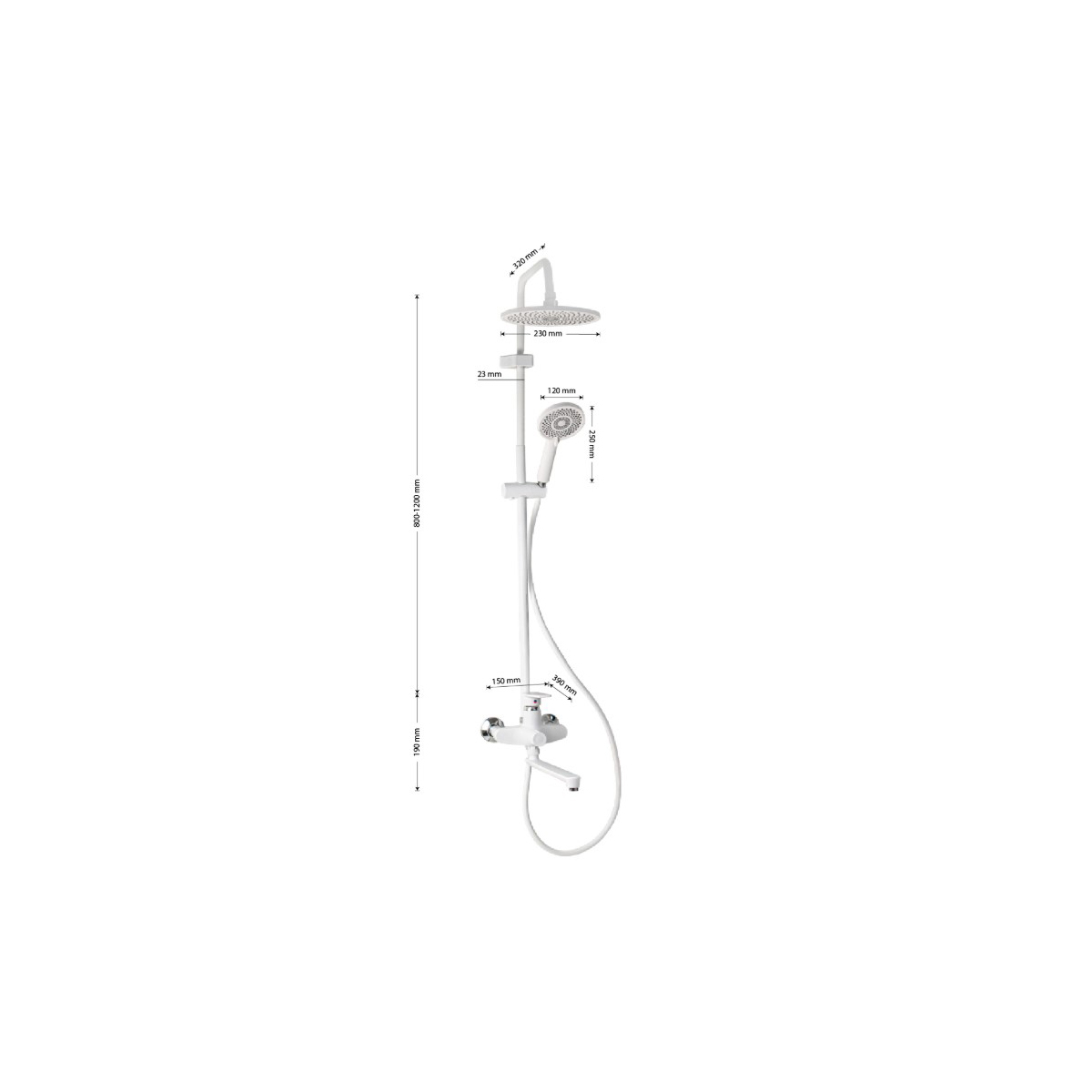 Душевая стойка Brimix (Бримикс) 30556, белый