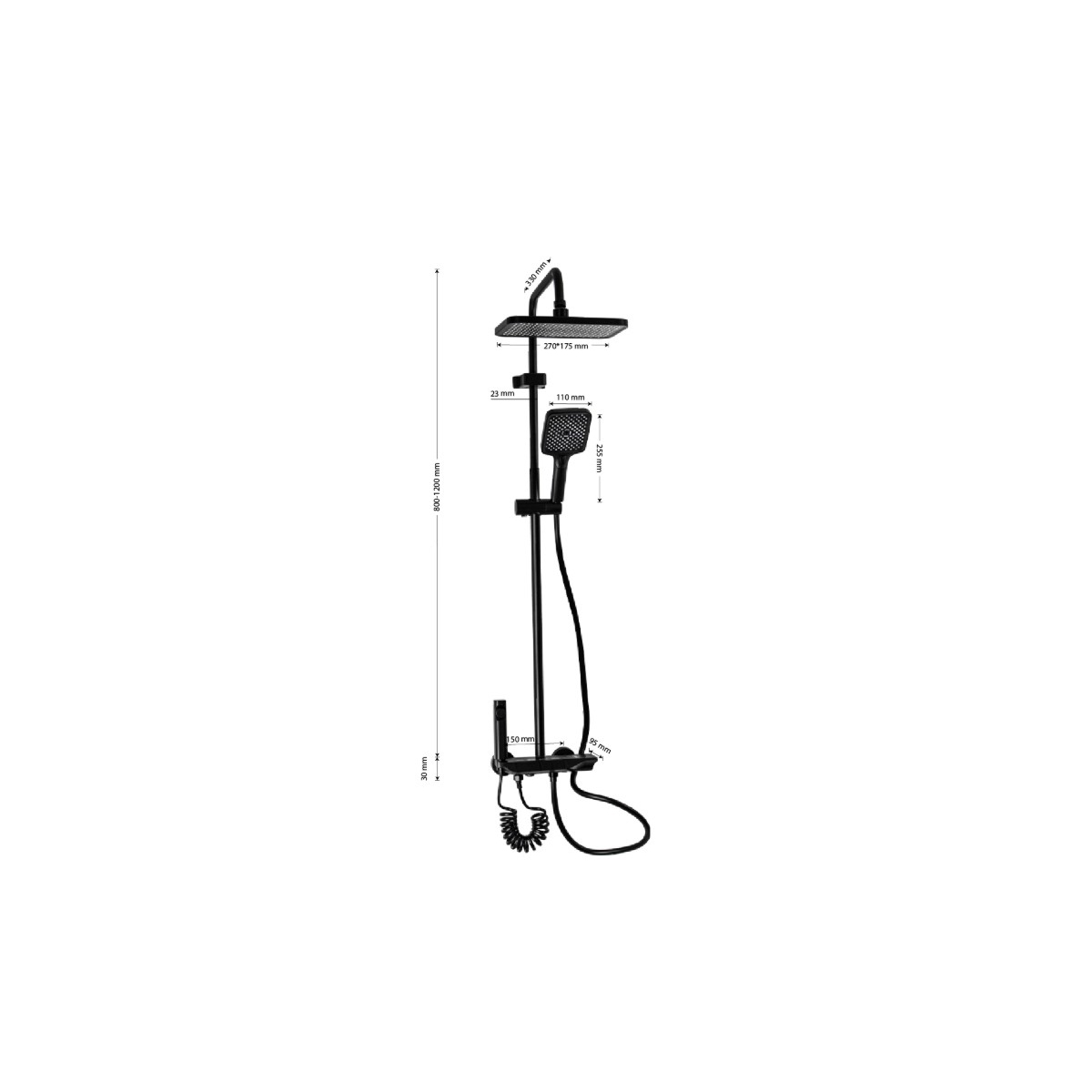 Душевая стойка Brimix (Бримикс) 30512, черный