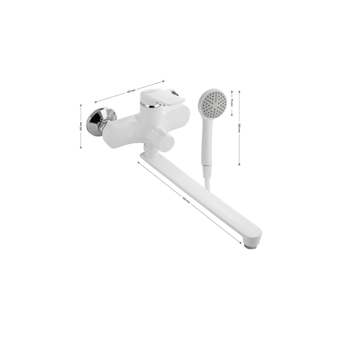 Смеситель для ванны Brimix (Бримикс) 5566 шаровый, белый